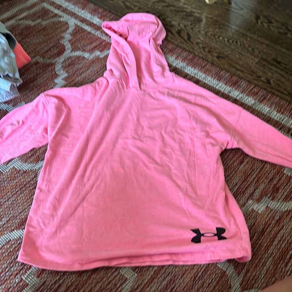 Under Armour, hooded, long sleeve shirt in pink